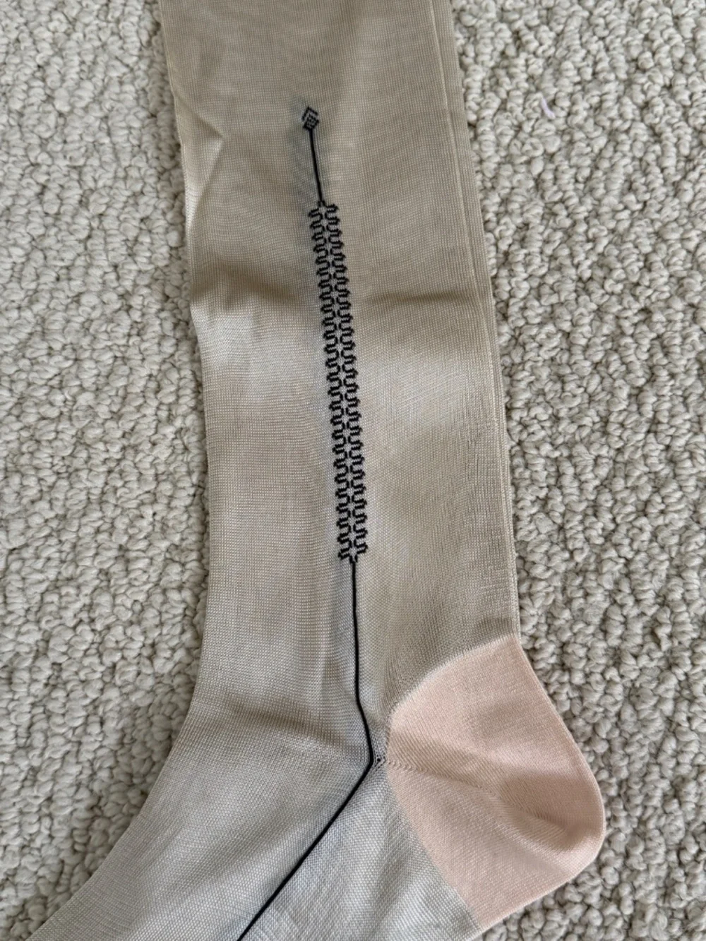 Tom Ford Golden Beige Sheer Silk Blend Knit Over the Calf High Dress Socks